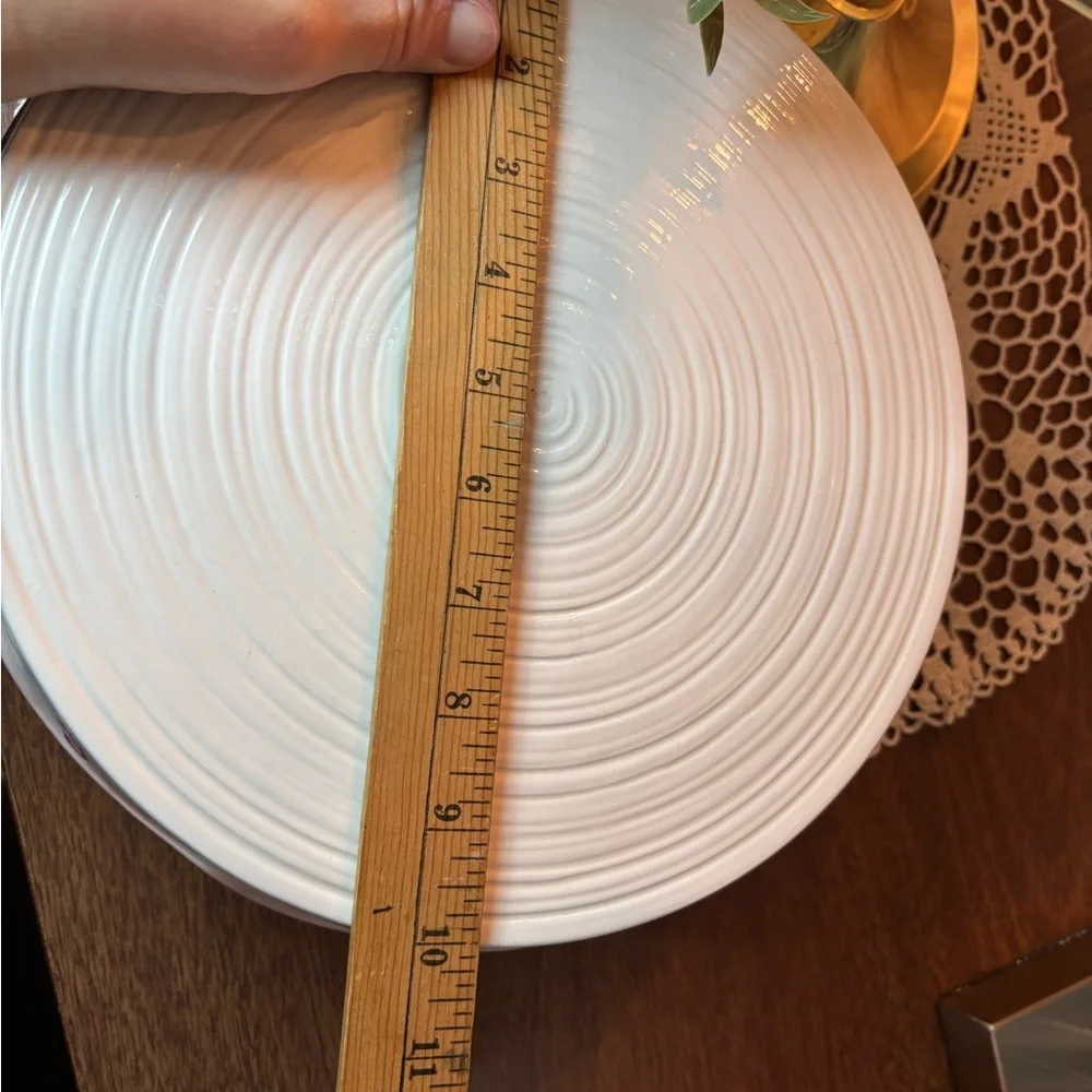 Avon Celebration Cake Pedestal Plate with Pink Rim and Floral Base